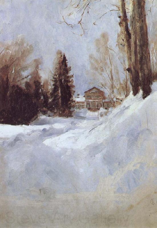 Valentin Serov Winter in Abramtsevo-A House Norge oil painting art